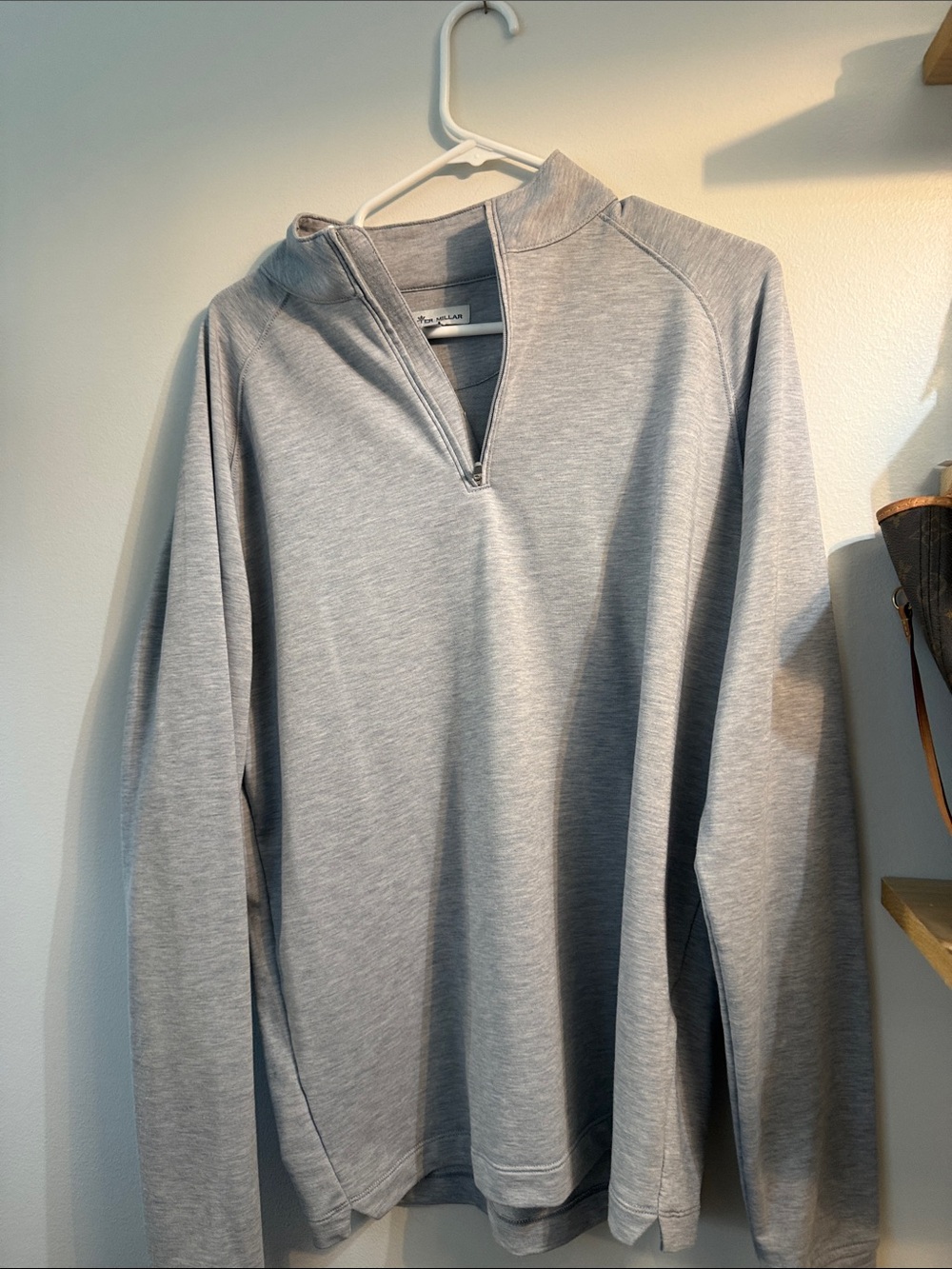 Peter Millar Light Gray Quarter-Zip Sweater